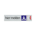 Bord alulook hier melden - 165x44 mm zelfklevend.