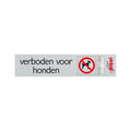 Bord alulook verboden voor honden - 165x44 mm zelfklevend.