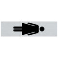 Bord alulook dames symbool staand - 165x44 mm zelfklevend.