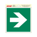 Sticker vluchtweg pijl recht - 200x200 mm.