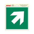 Sticker vluchtweg pijl schuin - 200x200 mm.