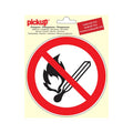 Sticker vuur open vlam verboden - 150 mm rond.