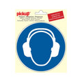 Sticker oorbescherming dragen - 150 mm rond.