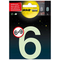 Glow in the dark nummer 6=9 - 75 mm zelfklevend.