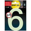 Glow in the dark nummer 6=9 - 100 mm zelfklevend.