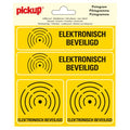 Sticker elektronisch beveiligd - 150x150 mm 4 stuks.