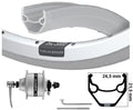 Kgs Voorwiel 28 inch (622) zac2000 zilver naafdynamo centerlock uitval