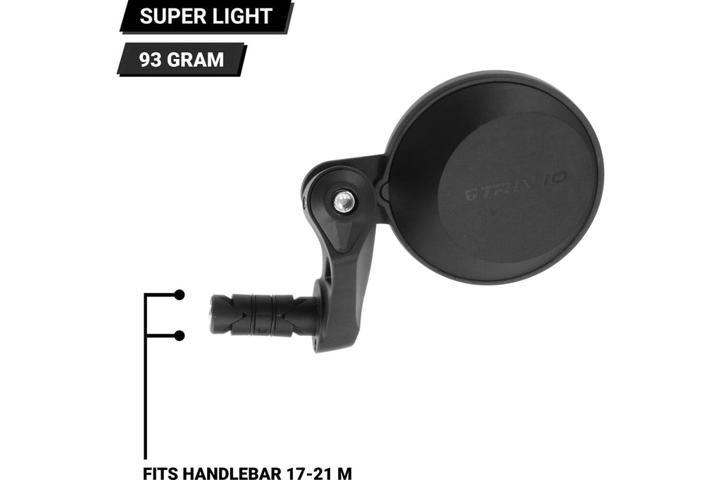 Trivio - fietsspiegel stuur trekking/mtb verstelbaar ∅17-21mm