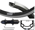 Kgs Achterwiel 28 inch (622) zac19 zwart/zilver cassette 8-9 sp uitval