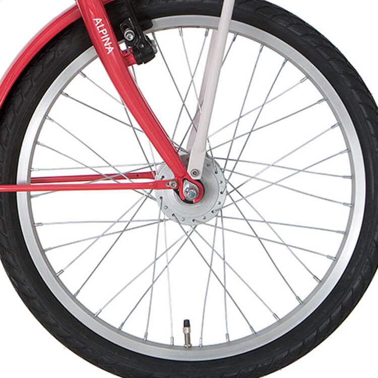 Alpina Voorwiel 20 naafdynamo J20 zilver zink spk
