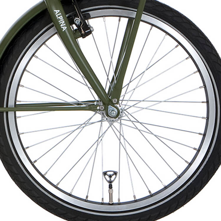 Alpina voorwiel 20 J20 mat zwart zink spk