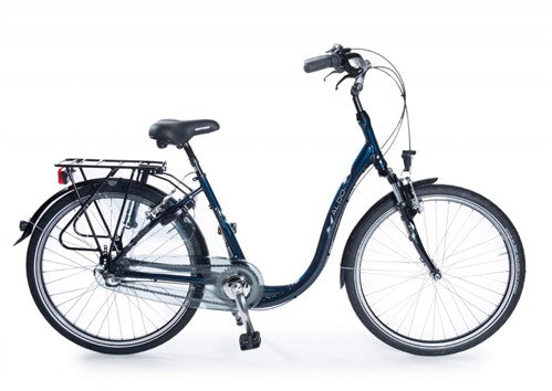 Aldo 26 inch lage instap fiets comfort alu remnaaf blauw