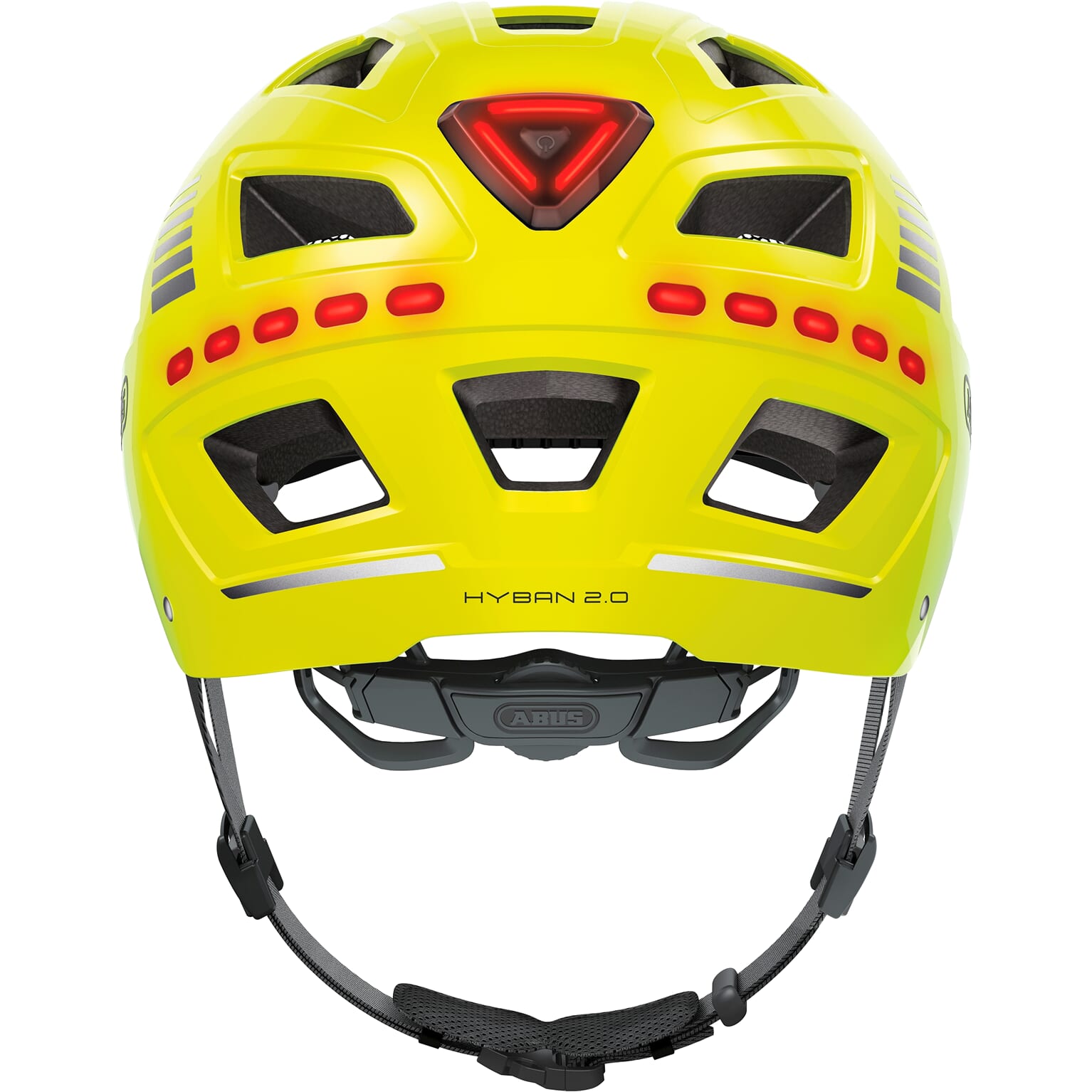 Abus helm Hyban 2.0 LED signal Geel M 52-58cm
