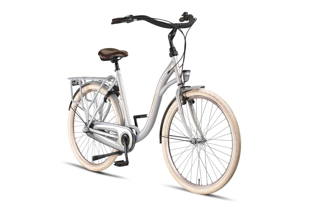 Altec sweet moederfiets 28 inch 56 cm dames 3v rollerbrake zilver