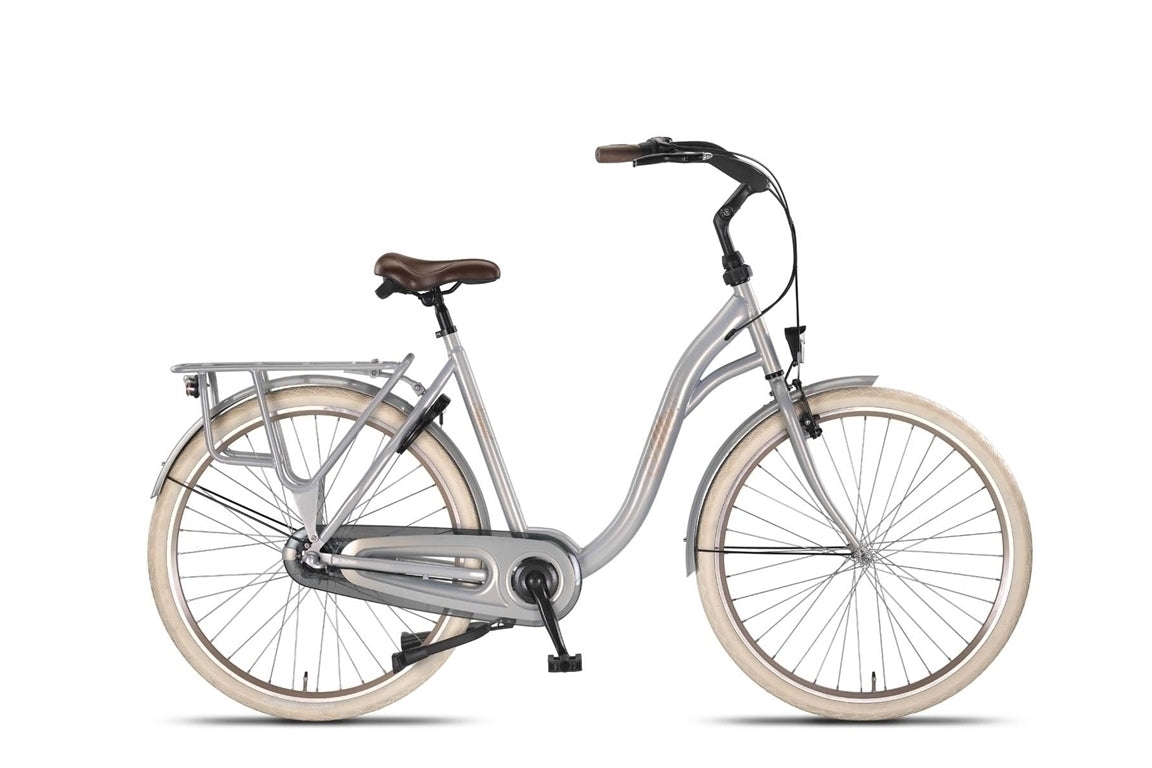 Altec sweet moederfiets 28 inch 56 cm dames 3v rollerbrake zilver