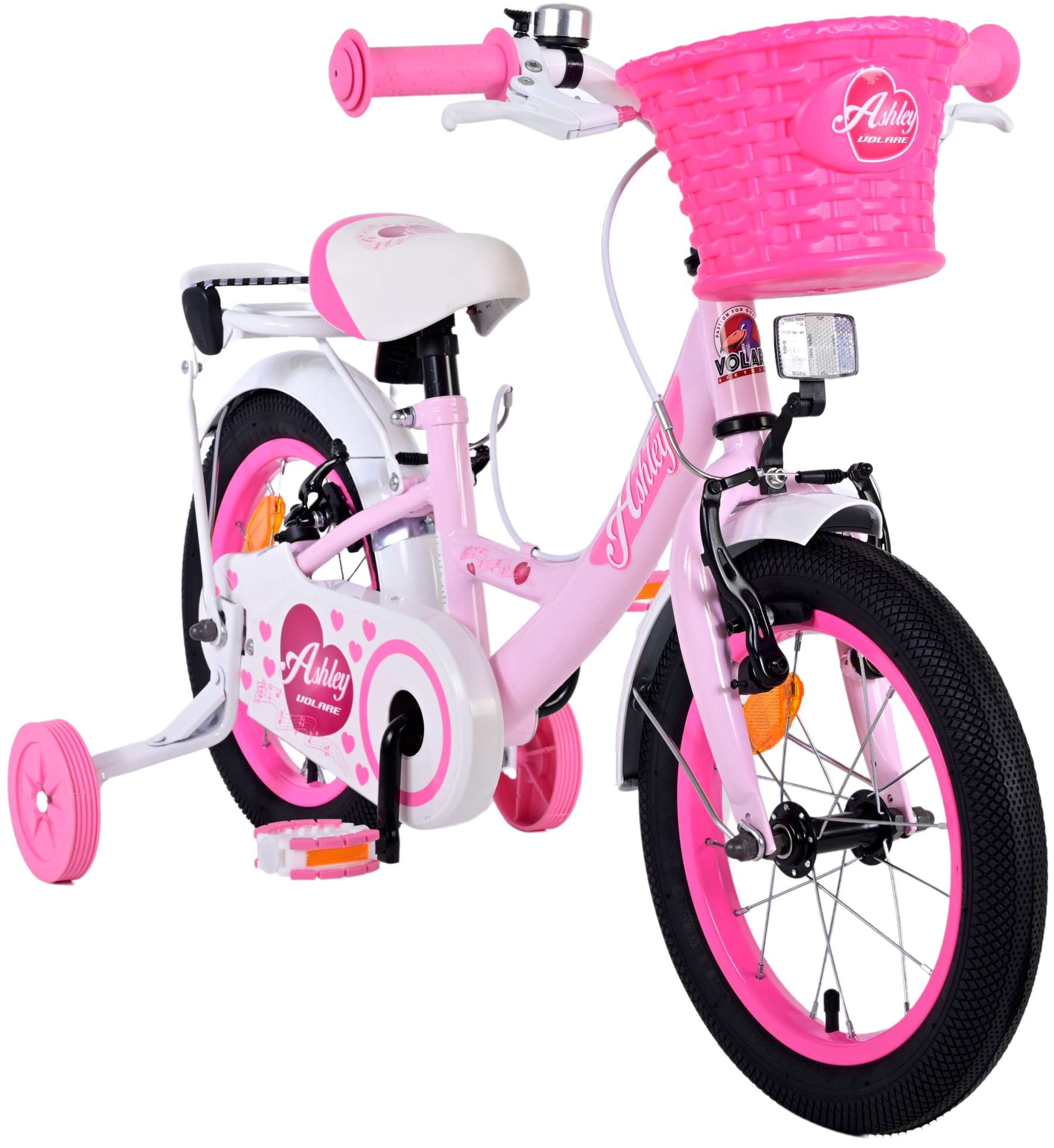 Volare Ashley Kinderfiets Meisjes 14 inch Roze Twee Handremmen