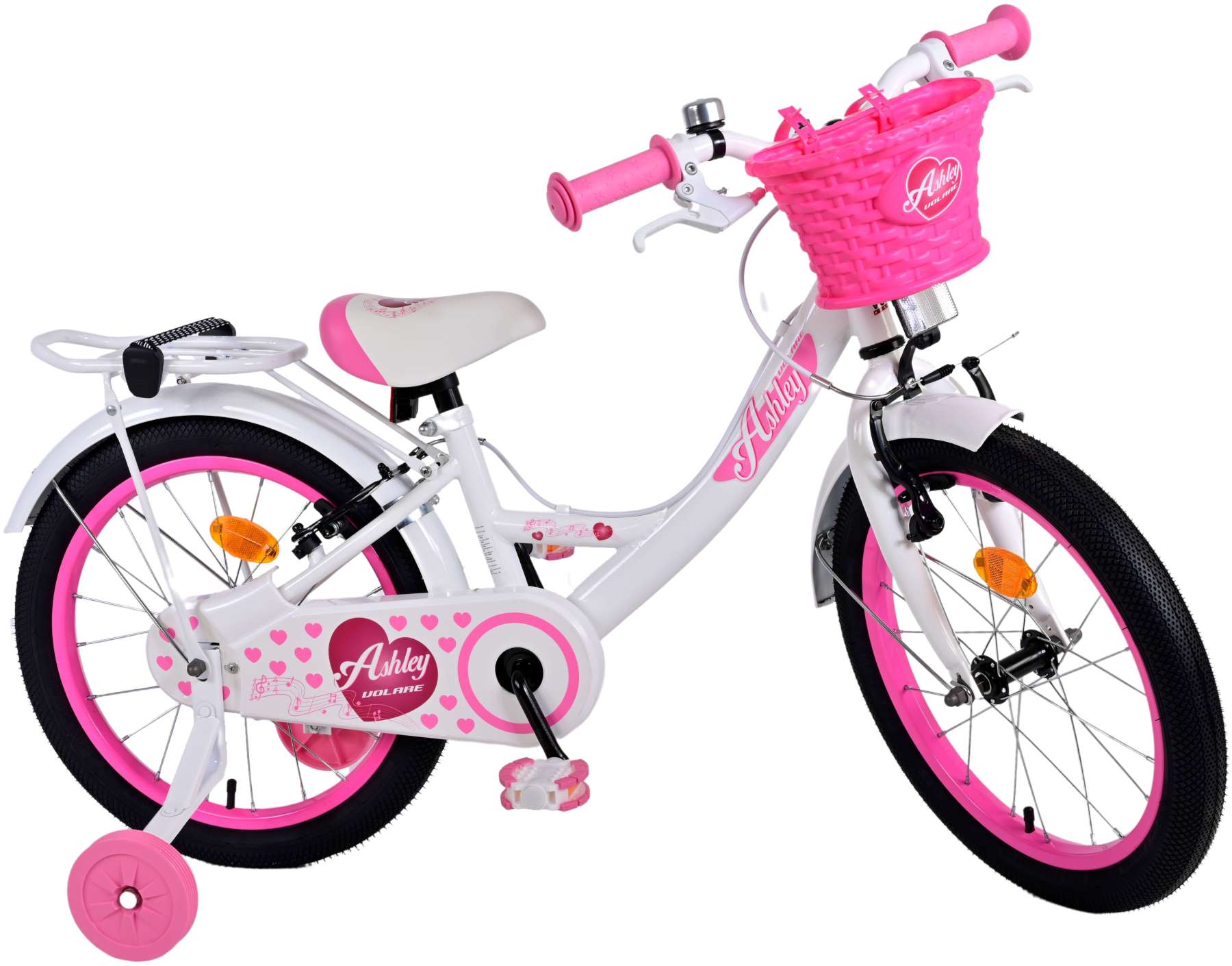 Volare Ashley Kinderfiets Meisjes 18 inch Wit Twee handremmen