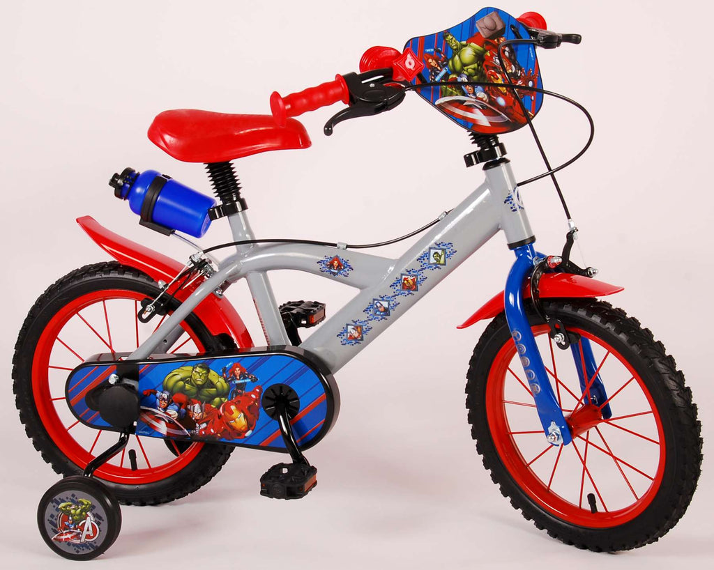 avengers kinderfiets - jongens - 14 inch - grijs - twee handremmen