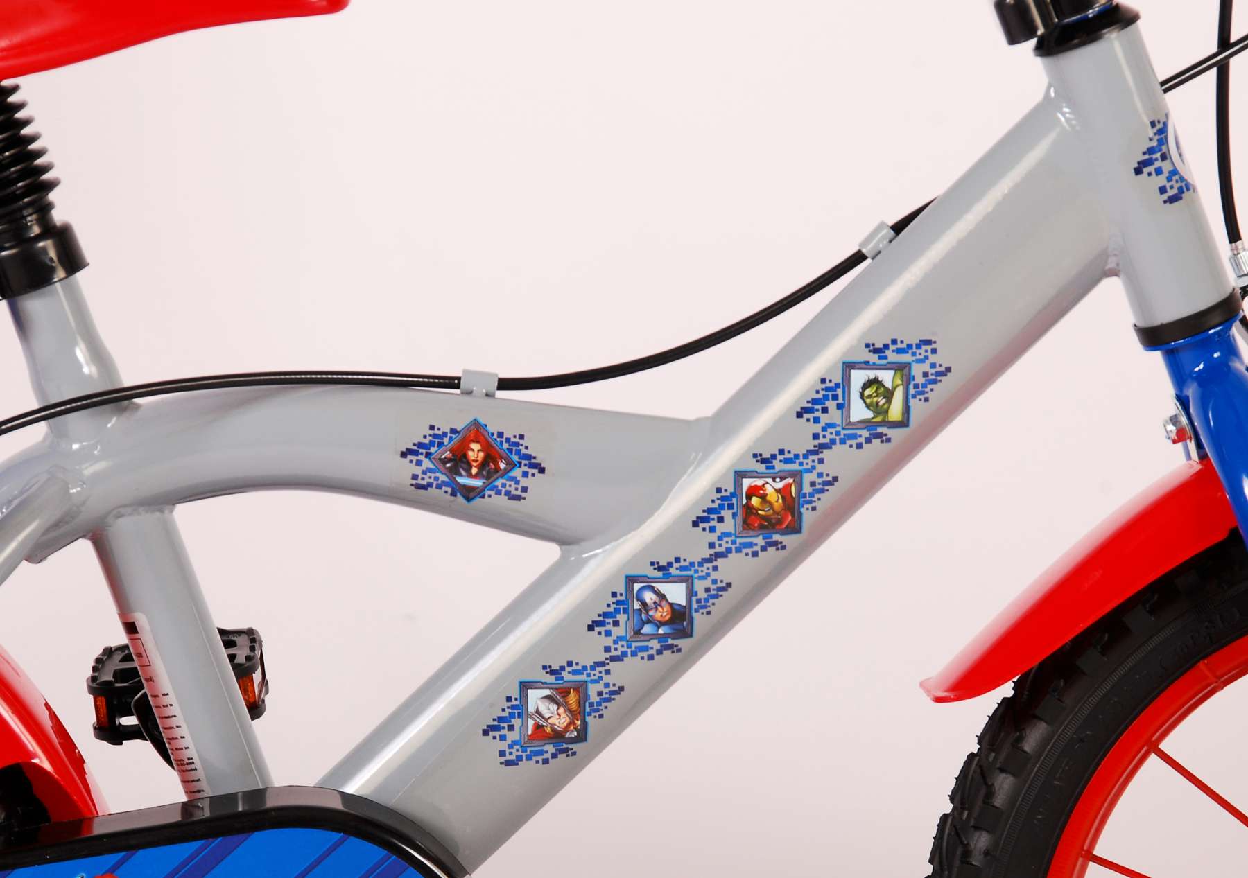 avengers kinderfiets - jongens - 14 inch - grijs - twee handremmen
