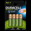 Duracell oplaadbare batterij ultra power aa 4 stuks