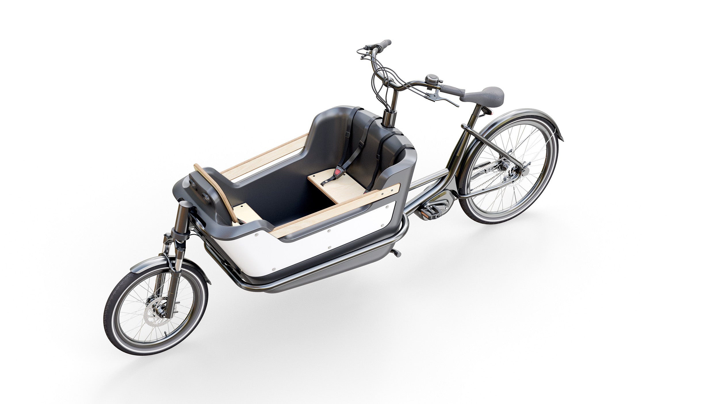 Exus Bakfiets 2 wieler Pendle zwart-wit