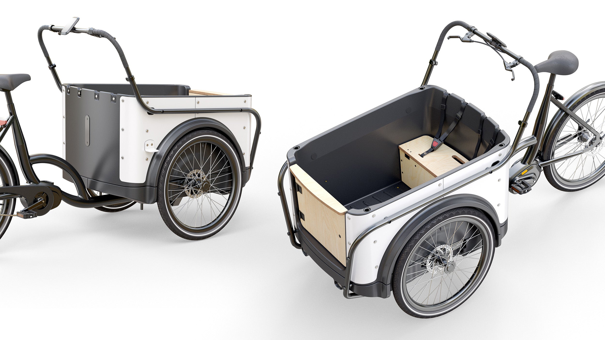 Bakfiets 3 wieler Shuttle zwart-wit