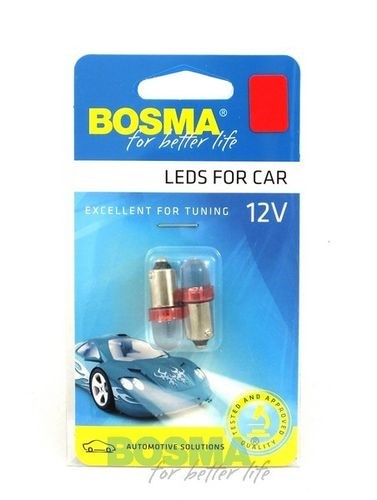 Bosma Kaart a 2 1-led lampjes 12v ba9s rood