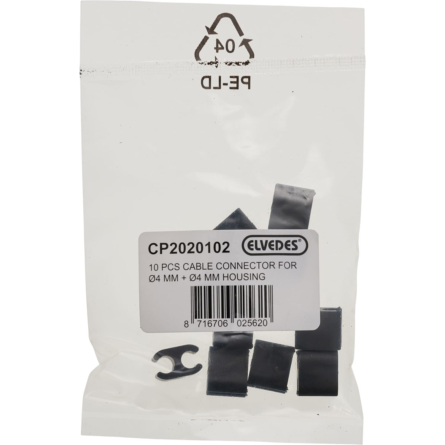 Elvedes kabelclips duo 4,1+4,1mm zwart (10st)