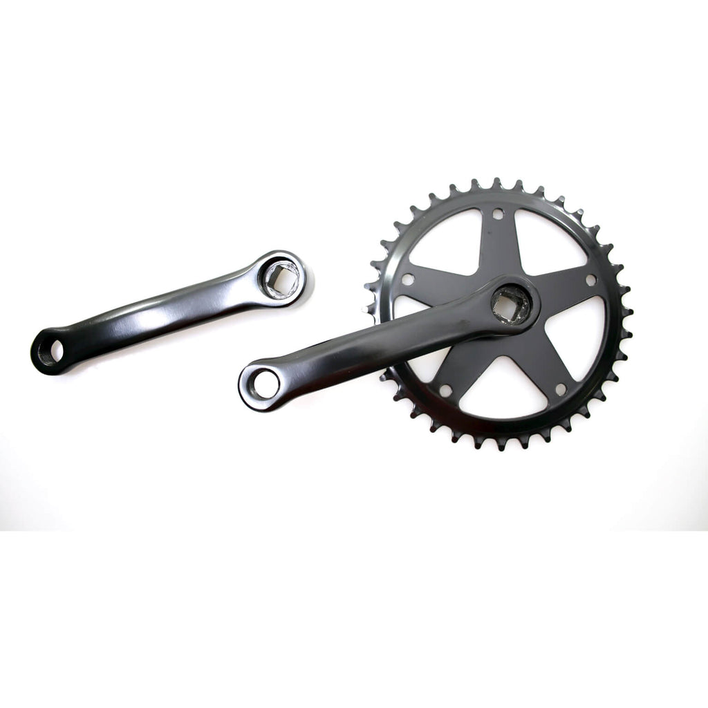 Kgs crankstel fausto 36t | 127mm | staal | zwart