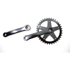 Kgs crankstel fausto 36t | 127mm | staal | zwart