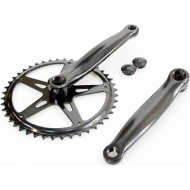 Hzb kettingwiel crankset staal 46 tands 170 mm 1 8 + 3 32 zwart