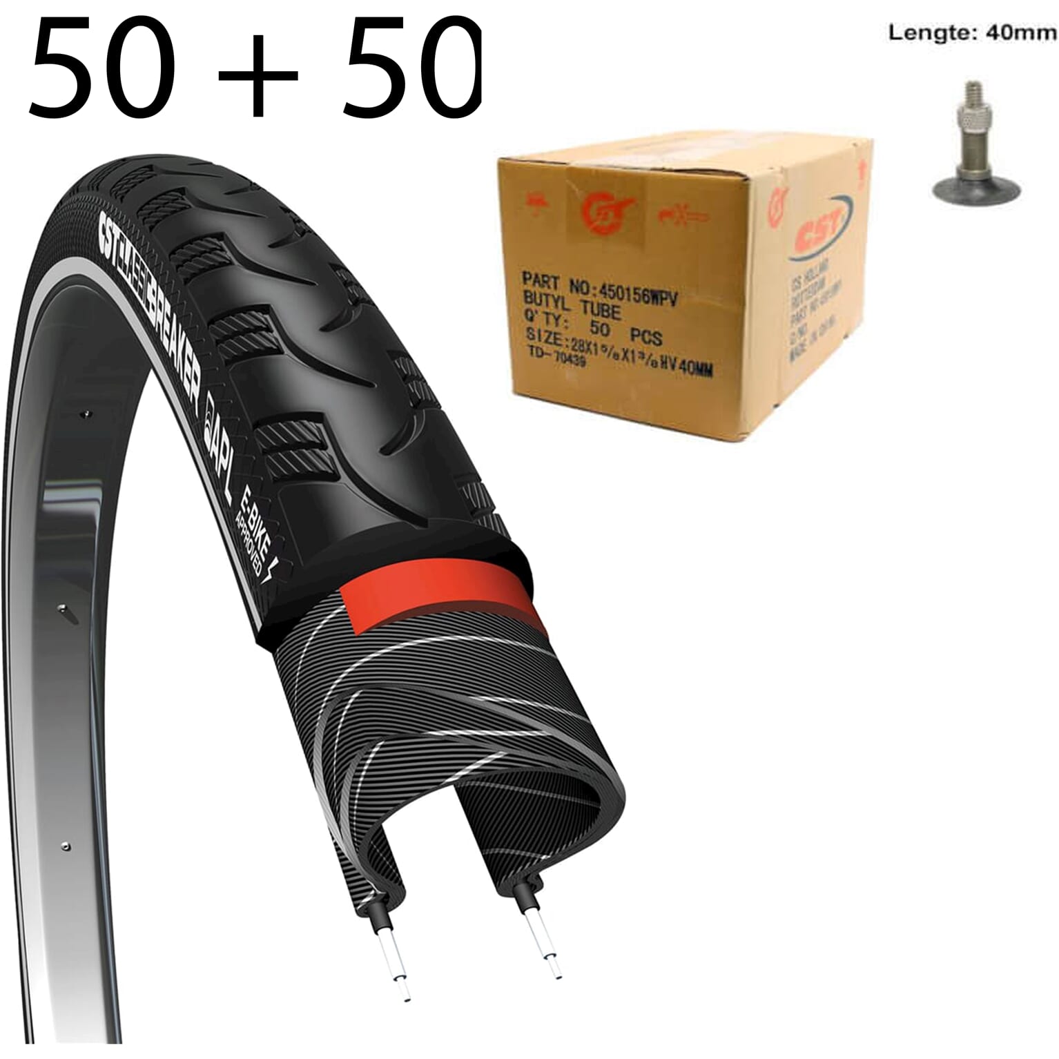 CST Buitenband Breaker 28 x 1.50 zwart refl + bnb HV 50x
