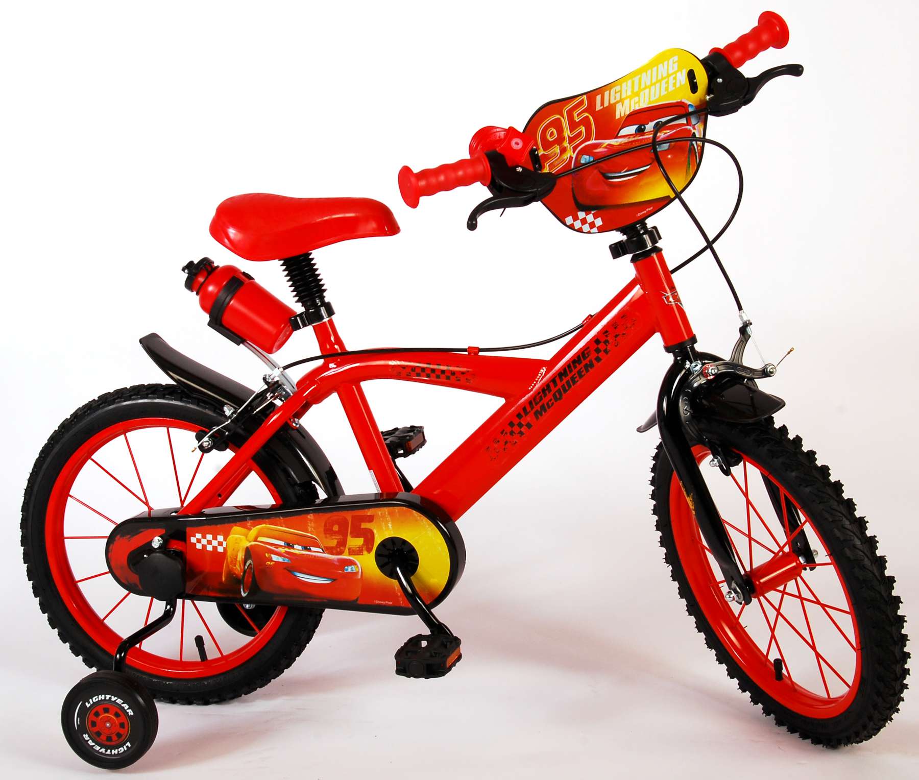 disney cars kinderfiets - jongens - 16 inch - rood - twee handremmen