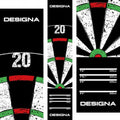 Designa DESIGNA Dartboard 20 Carpet Mat Non Slip Back 290cm X 60cm