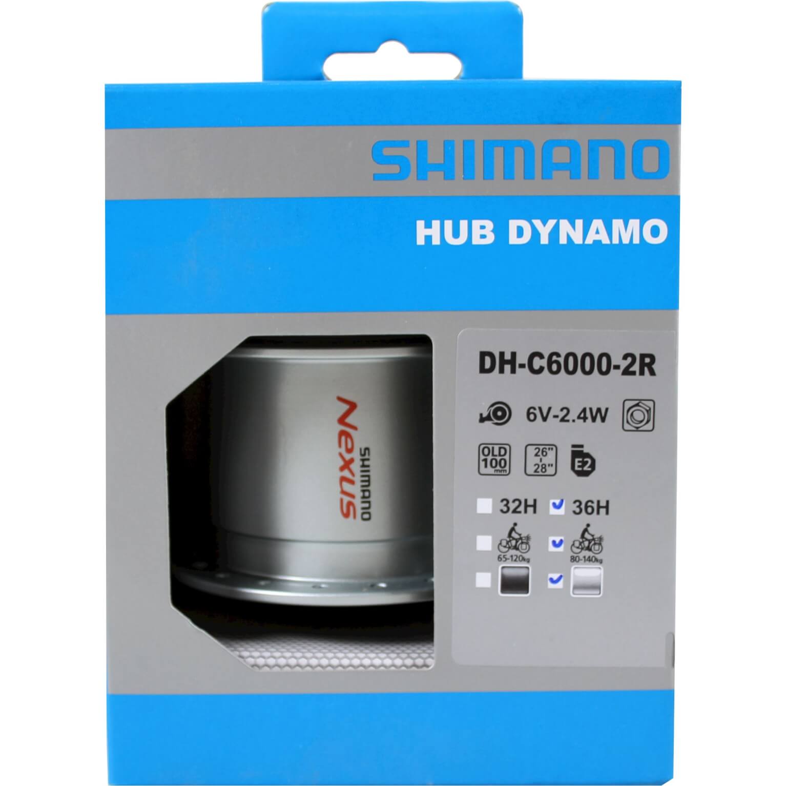 Shimano naafdynamo rollerbrake dh-c6000 6v 2.4w