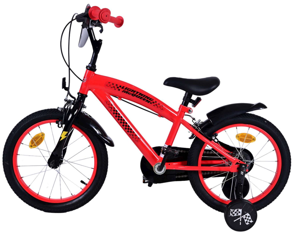 Disney autos disney cars kinderfiets - jongens - 16 inch - rood - twee handremmen