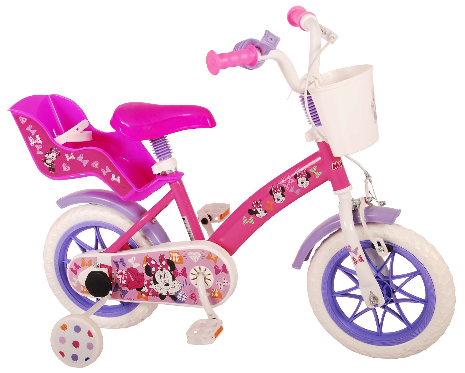 Disney Minnie Cutest Ever! Kinderfiets - Meiden - 12 inch - Roze - Doortrapper