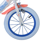 Stitch Stitch Kinderfiets Meisjes 14 inch Creme Koraal Blauw Twee handremmen