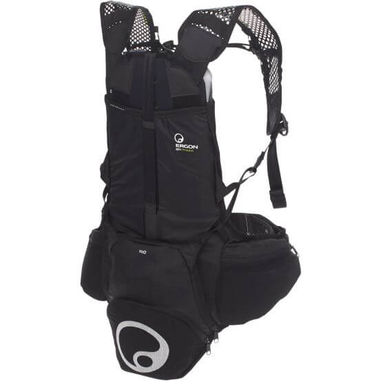 Ergon BP1 rugzak - rugbeschermer voor heuvels, bergen en bikepark - Grijs Zwart - Polyester Nylon - Ergon