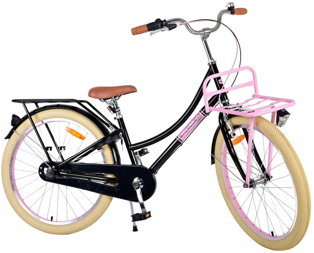 Volare Excellent Kinderfiets - Meisjes - 24 inch - Zwart - 3 Versnellingen