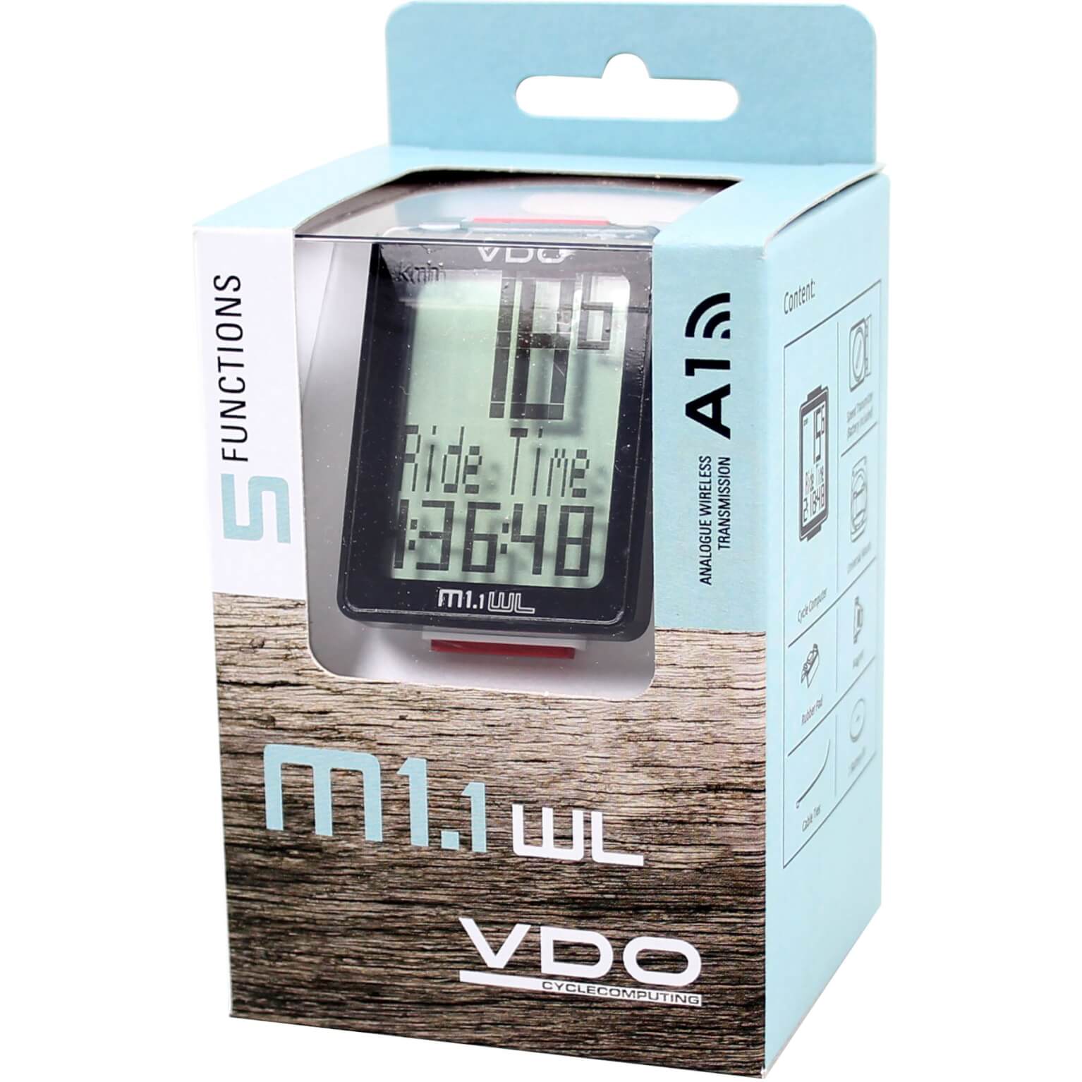 VDO M1.1wl fietscomputer 5-functies draadloos
