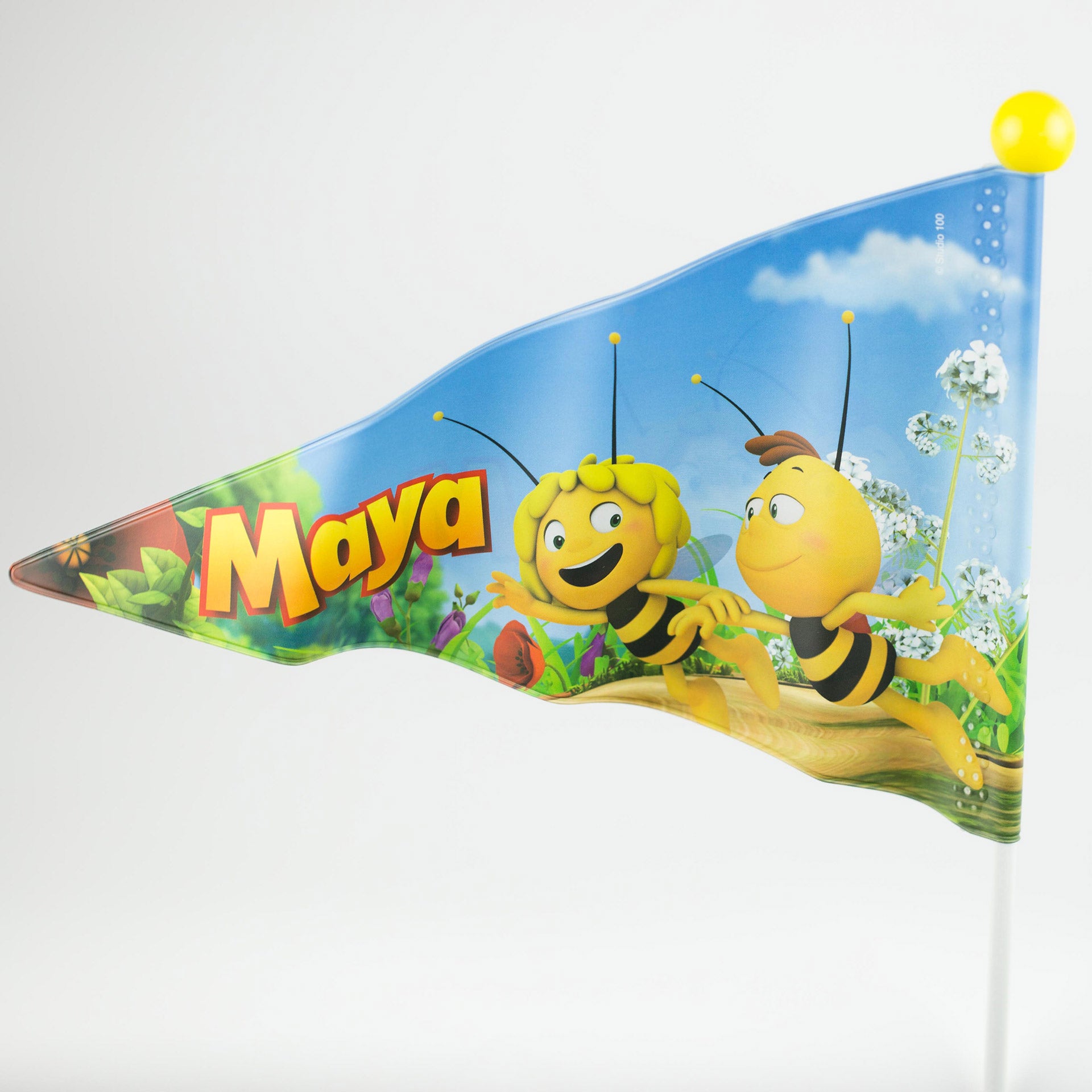 fietsvlag Maya de Bij junior 150 cm vinyl wit geel