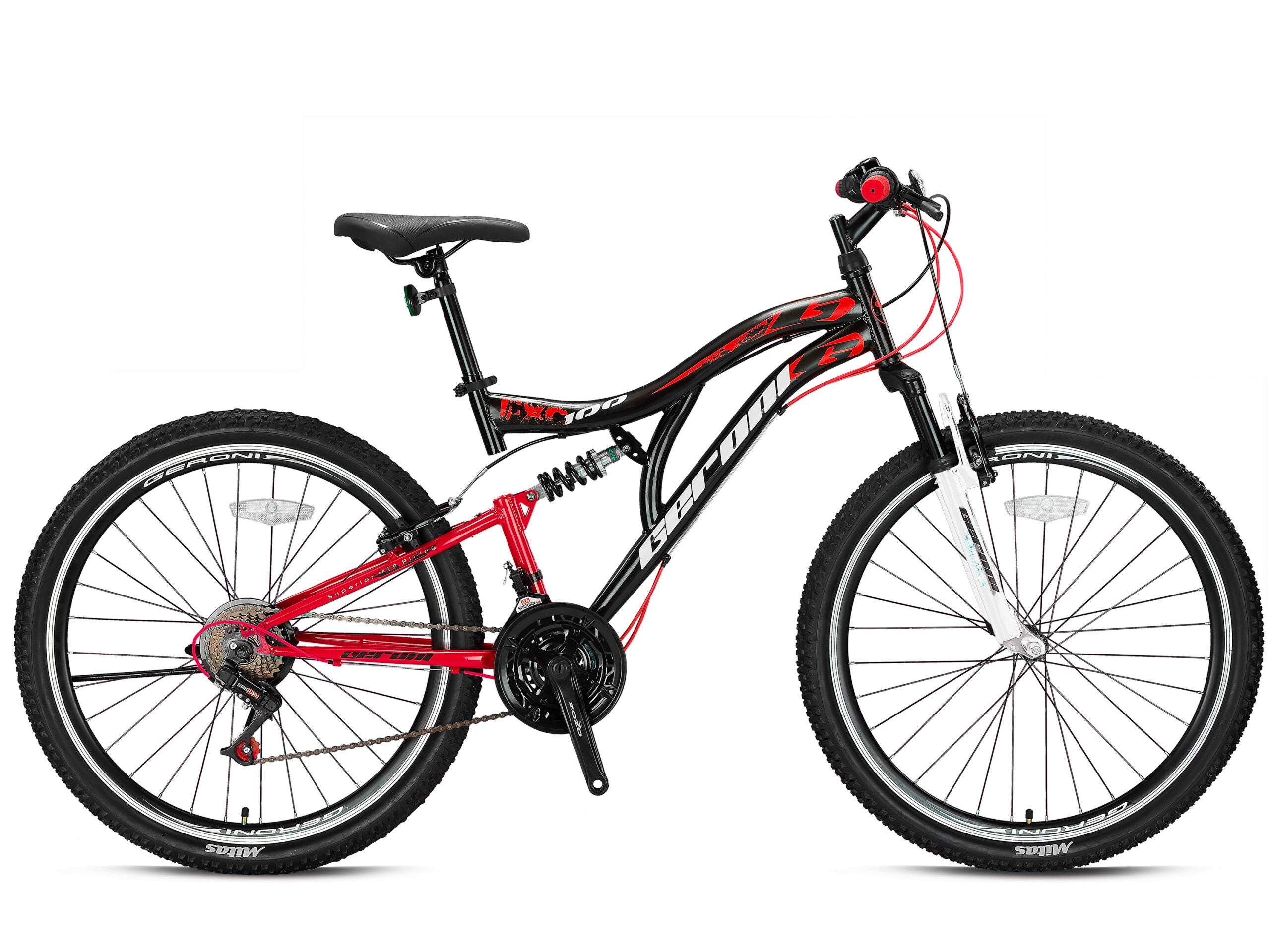 FXC 100 MTB 24" F/S zwart rood 21sp