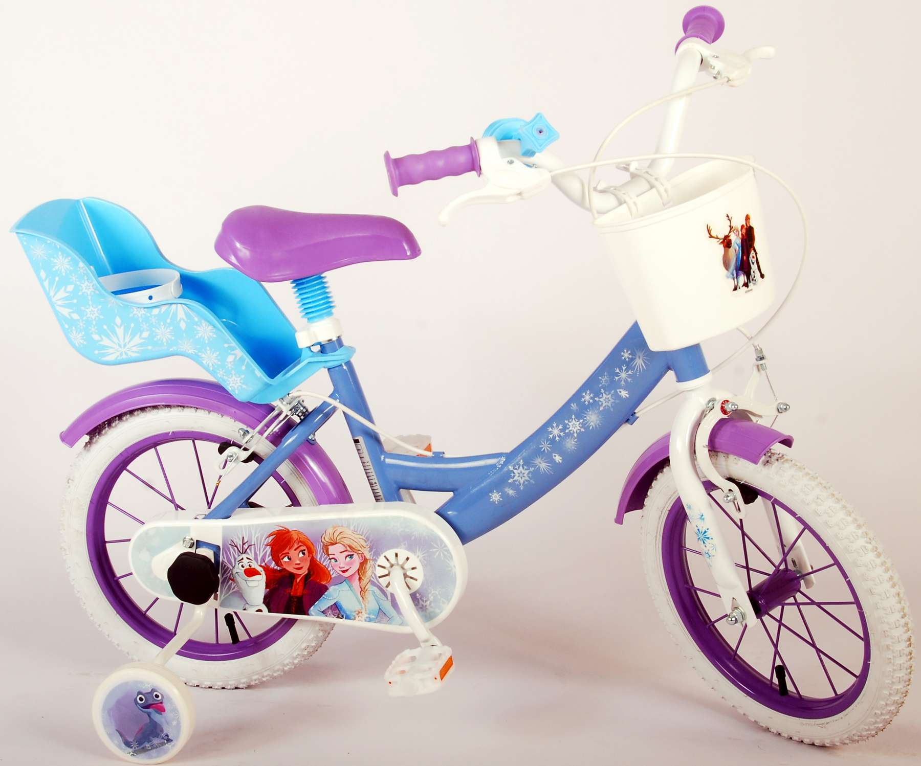 Disney Frozen 2 Kinderfiets - Meisjes - 14 inch - Blauw/Paars - Twee handremmen