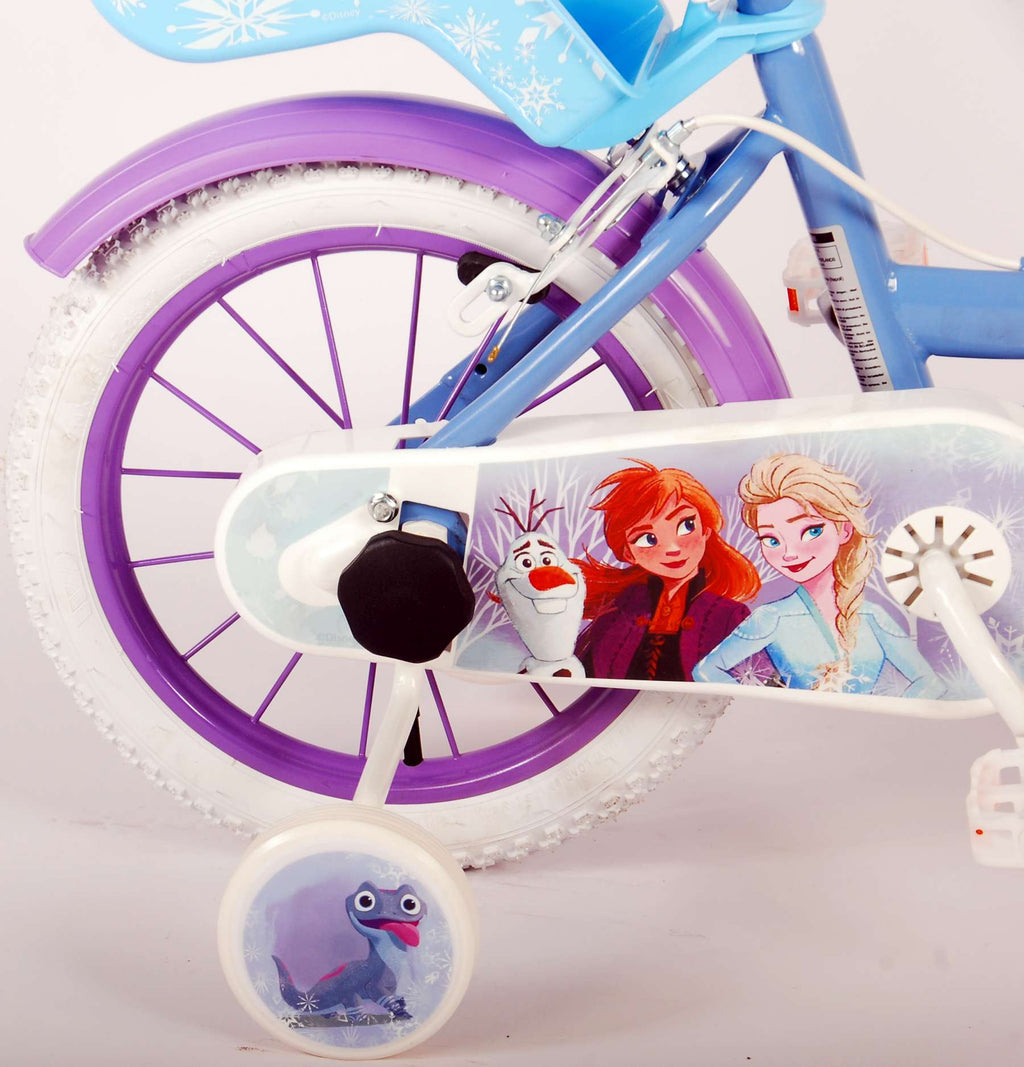 Disney Frozen 2 Kinderfiets - Meisjes - 14 inch - Blauw/Paars - Twee handremmen
