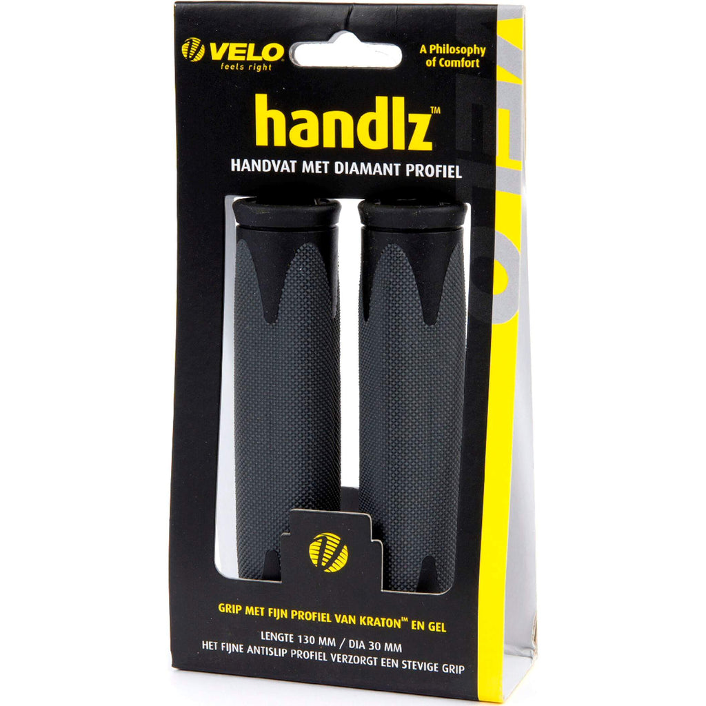 Velo Handvat kraton gel.zwart grijs 2x130 op kaart