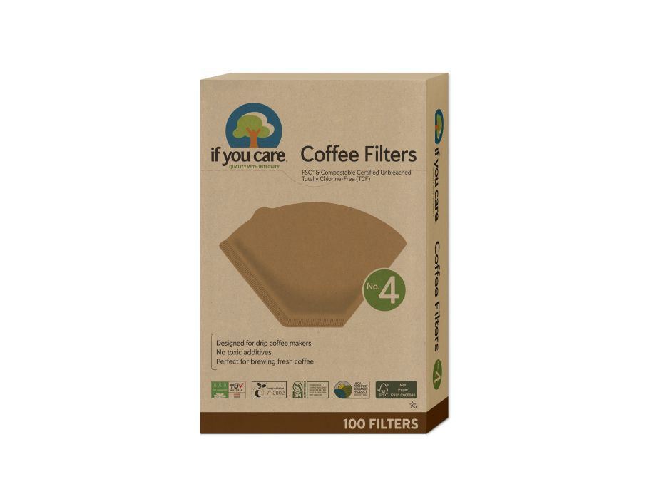 if you care koffiefilters - no. 4 - fsc - ongebleekt, chlorine-vrij papier - 100st.