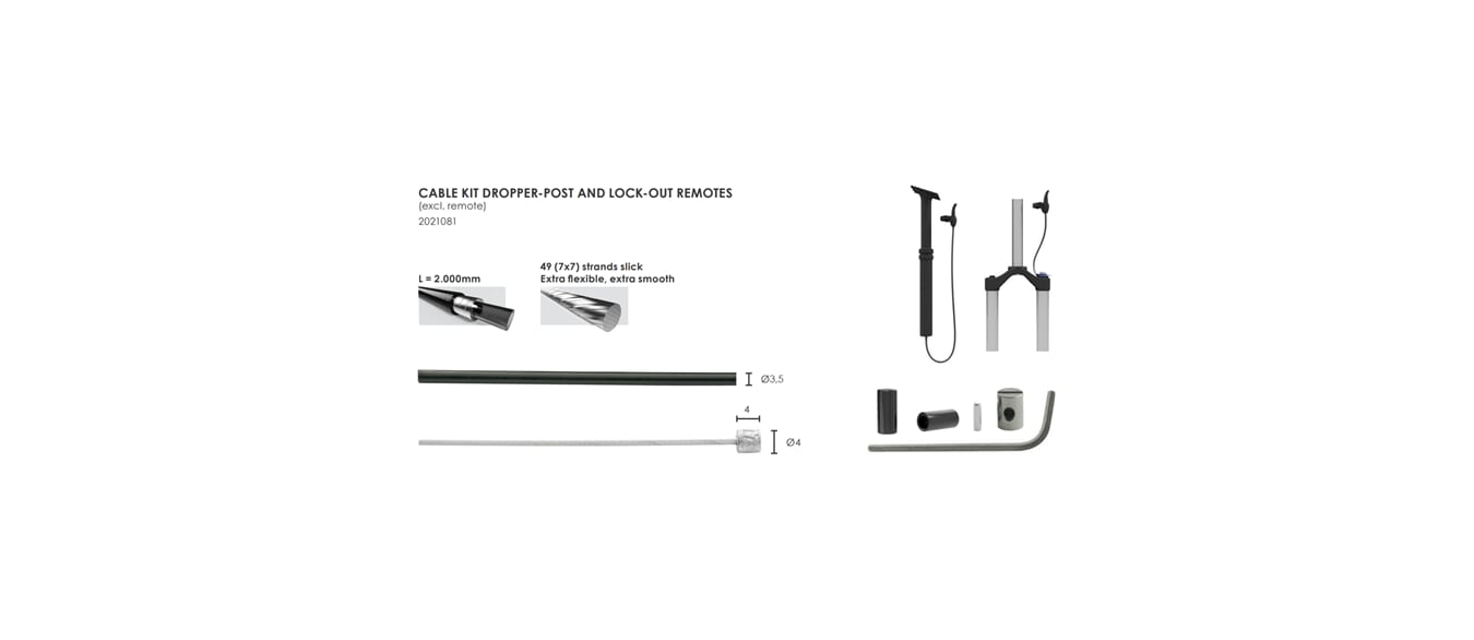 Elvedes kabelkit superflex voor dropper-post en lock-out remotes