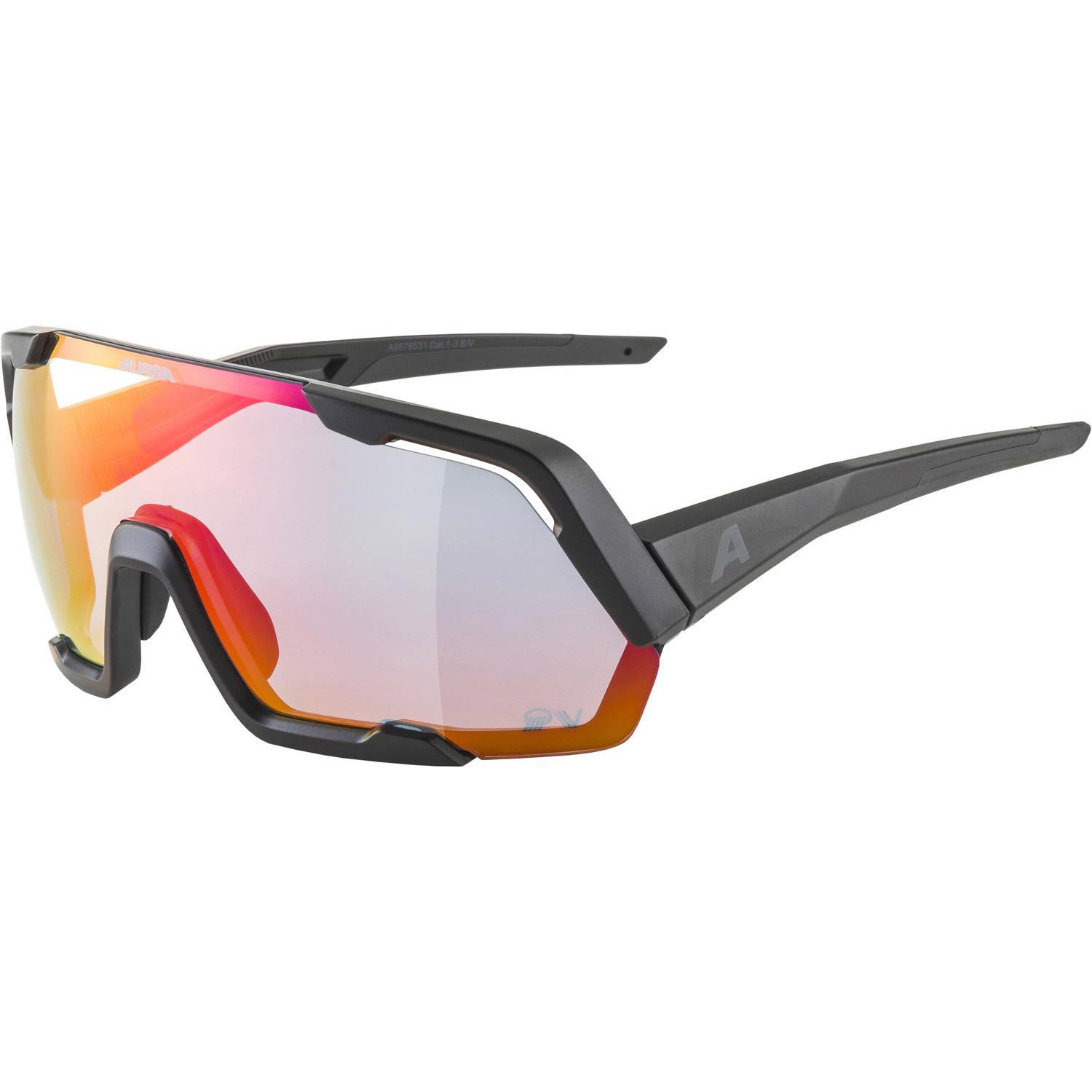 Alpina bril Rocket QV fogstop rainbow mirror zwart cat.1+3