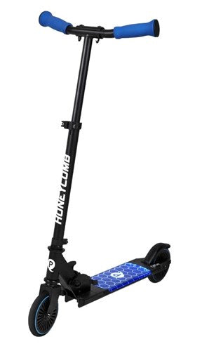 Qplay Mini step alu opvouwbaar blauw met led verlichting